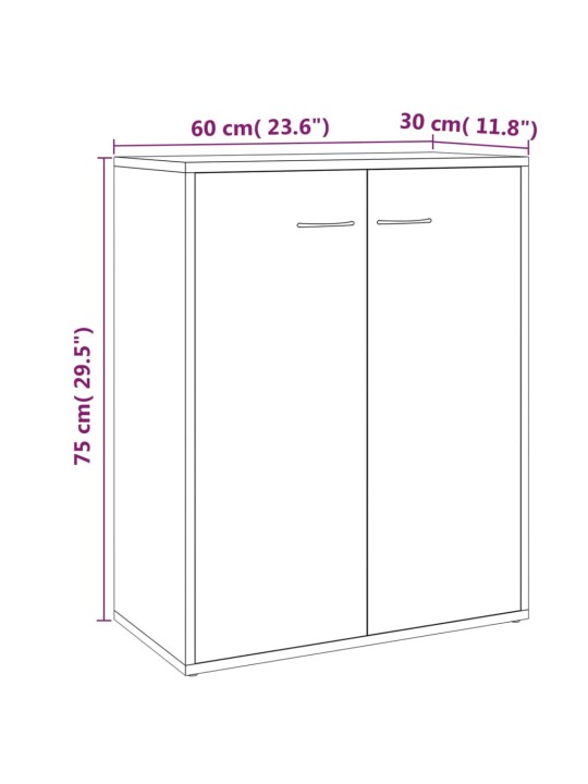 Puhvetkapp, pruun tamm, 60x30x75 cm, tehispuit