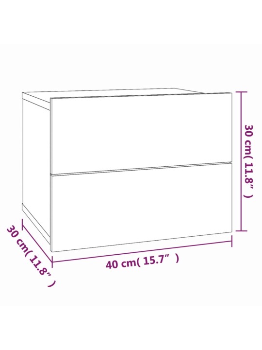 Öökapid 2 tk, suitsutatud tamm, 40 x 30 x 30 cm, tehispuit