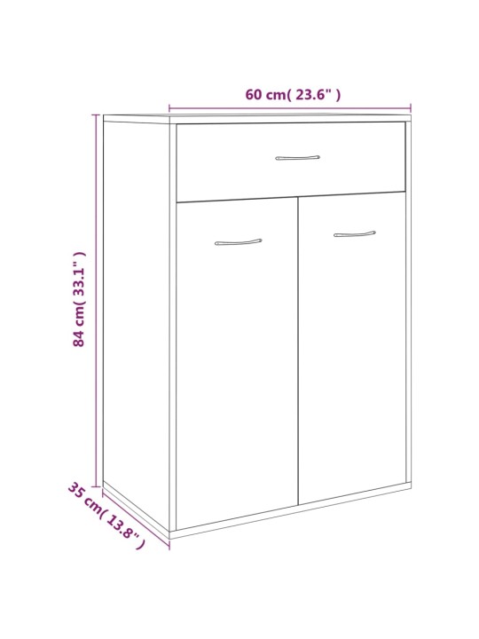 Kingakapp, suitsutatud tamm, 60 x 35 x 84 cm, tehispuit