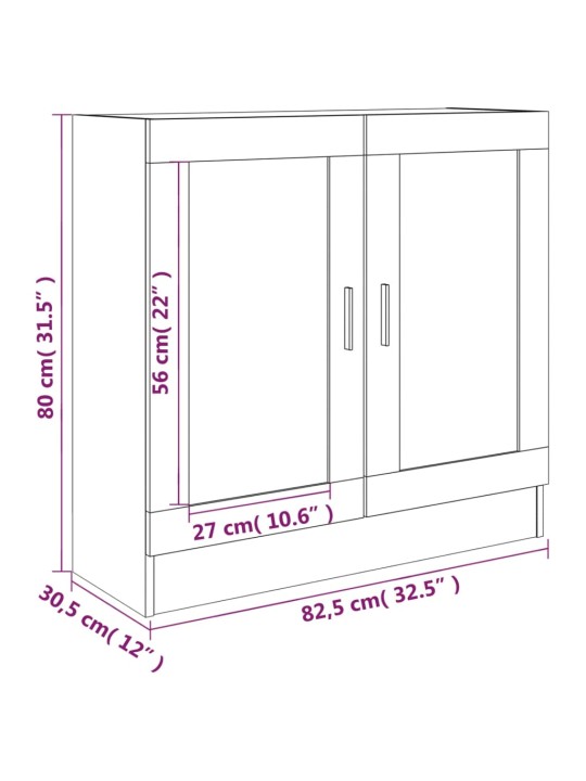 Vitriinkapp, suitsutatud tamm, 82,5 x 30,5 x 80 cm