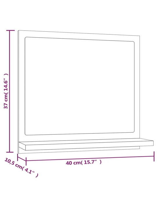 Vannitoapeegel, hall sonoma tamm, 40 x 10,5 x 37 cm, tehispuit