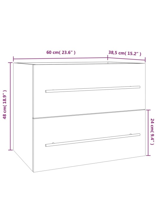 Valamukapp, hall sonoma tamm, 60 x 38,5 x 48 cm, tehispuit