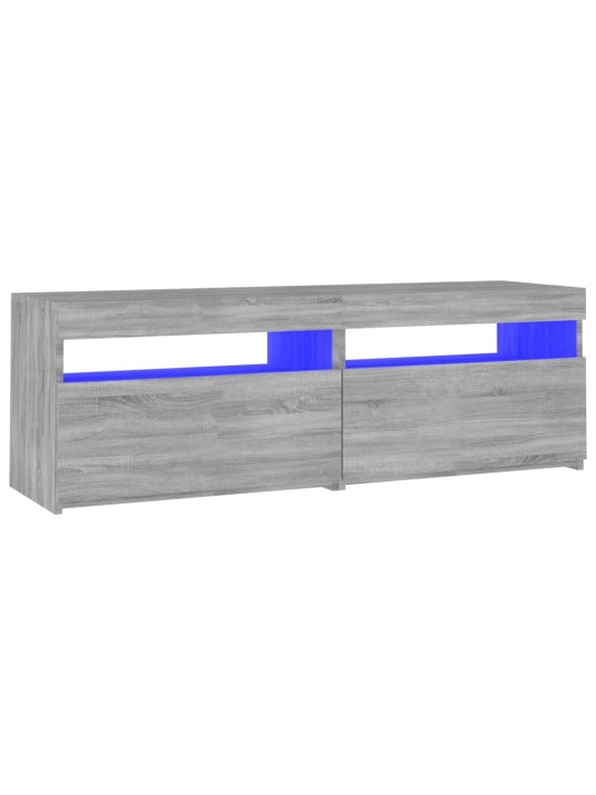 Telerialus LED-tuledega, hall sonoma tamm, 120 x 35 x 40 cm