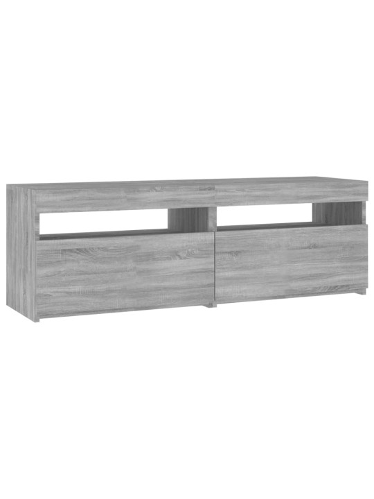 Telerialus LED-tuledega, hall sonoma tamm, 120 x 35 x 40 cm