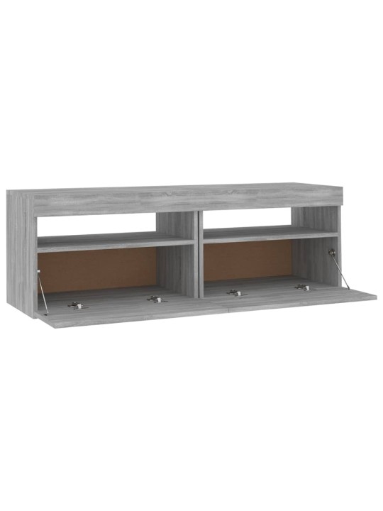 Telerialus LED-tuledega, hall sonoma tamm, 120 x 35 x 40 cm