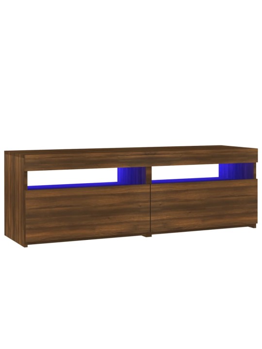 Telerialus LED-tuledega, pruun tamm, 120 x 35 x 40 cm