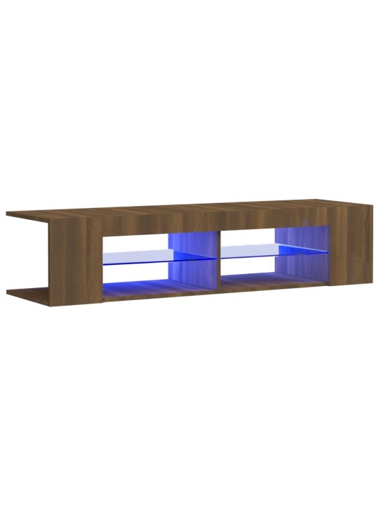 Telerialus LED-tuledega, pruun tamm, 135 x 39 x 30 cm