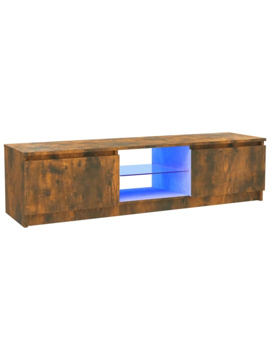 Telerialus LED-tuledega, suitsutatud tamm, 120 x 30 x 35,5 cm