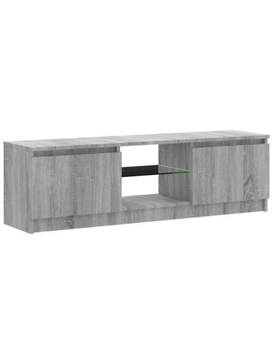 Telerialus LED-tuledega, hall sonoma tamm, 120 x 30 x 35,5 cm