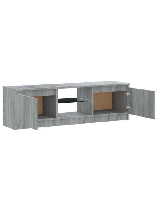 Telerialus LED-tuledega, hall sonoma tamm, 120 x 30 x 35,5 cm