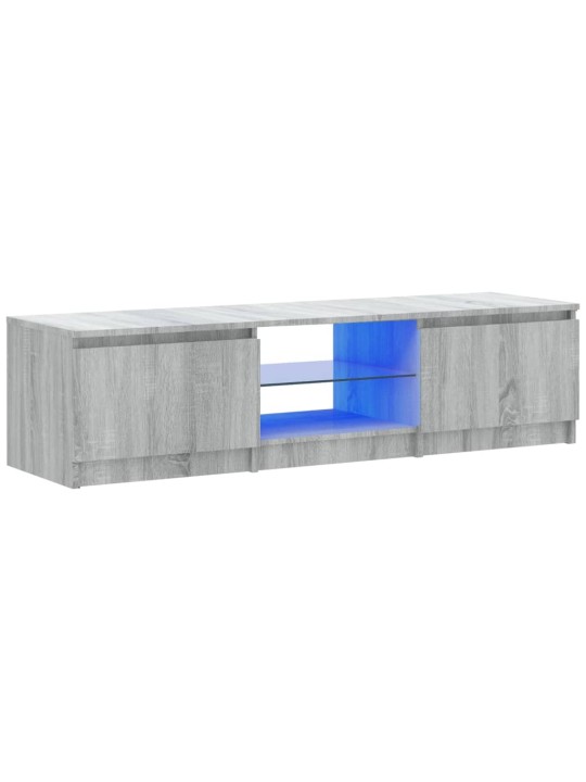 Telerialus LED-tuledega, hall sonoma tamm, 140 x 40 x 35,5 cm