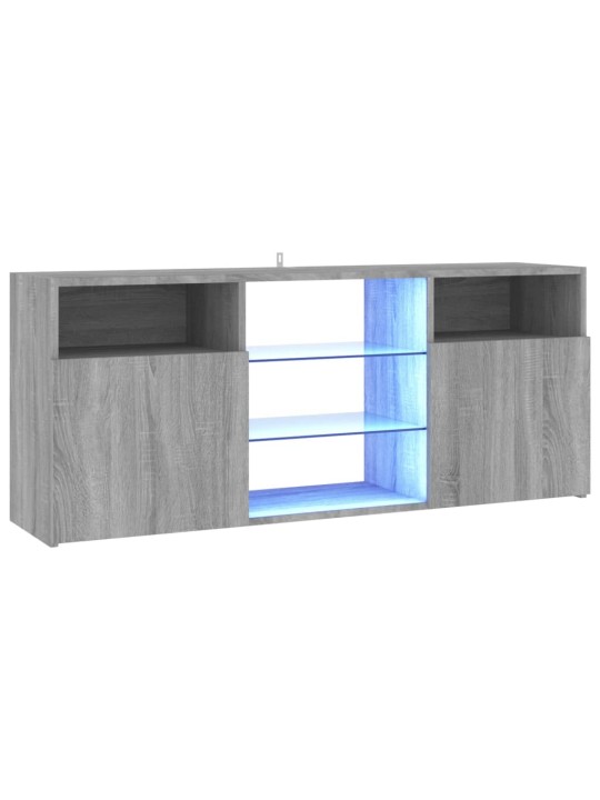 Telerialus LED-tuledega, hall sonoma tamm, 120 x 30 x 50 cm