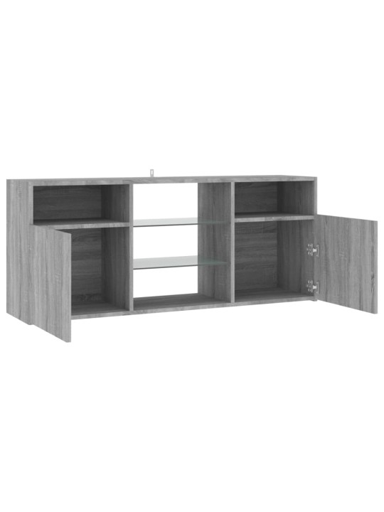 Telerialus LED-tuledega, hall sonoma tamm, 120 x 30 x 50 cm