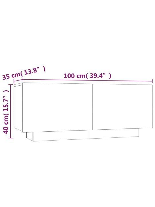 Telerikapp, suitsutatud tamm, 100 x 35 x 40 cm, tehispuit