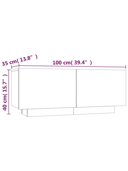 Telerikapp, hall sonoma tamm, 100 x 35 x 40 cm, tehispuit