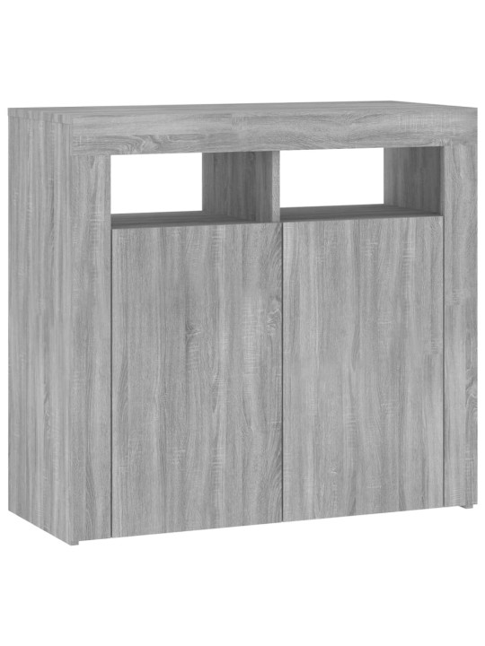 Puhvetkapp LED-tuledega, hall sonoma tamm, 80 x 35 x 75 cm