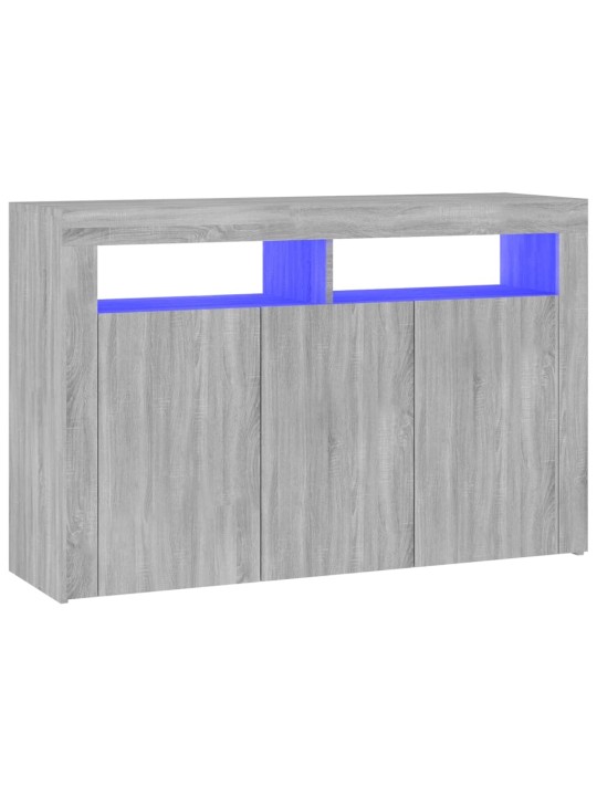 Puhvetkapp LED-tulega, hall sonoma tamm, 115,5x30x75 cm