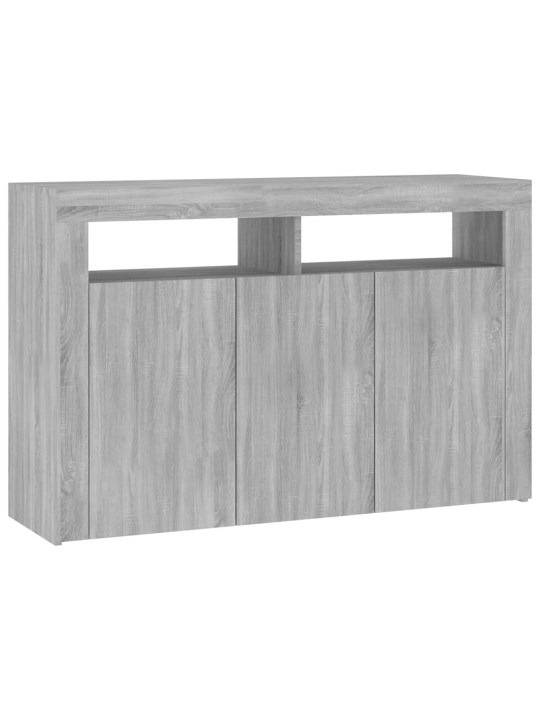 Puhvetkapp LED-tulega, hall sonoma tamm, 115,5x30x75 cm