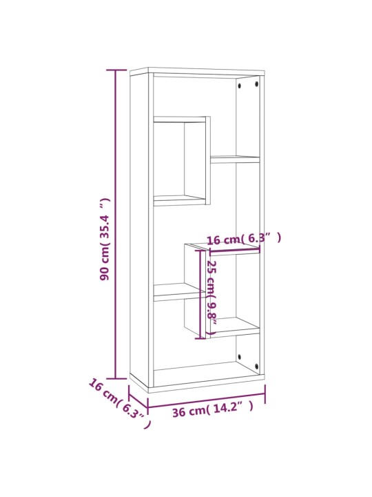 Seinariiul, hall sonoma tamm, 36x16x90 cm, tehispuit