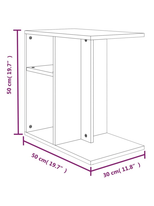 Lisalaud, hall sonoma tamm, 50 x 30 x 50 cm, tehispuit