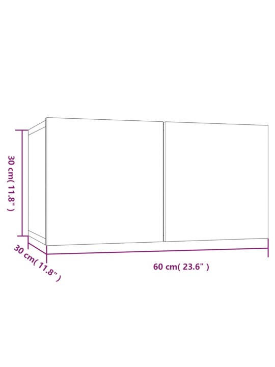 Seina telerikapid 2 tk, suitsutatud tamm 60 x 30 x 30 cm