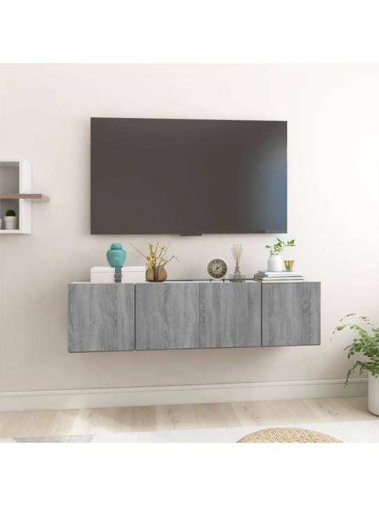 Seina telerikapp, hall sonoma tamm, 2 tk, 60x30x30 cm tehispuit