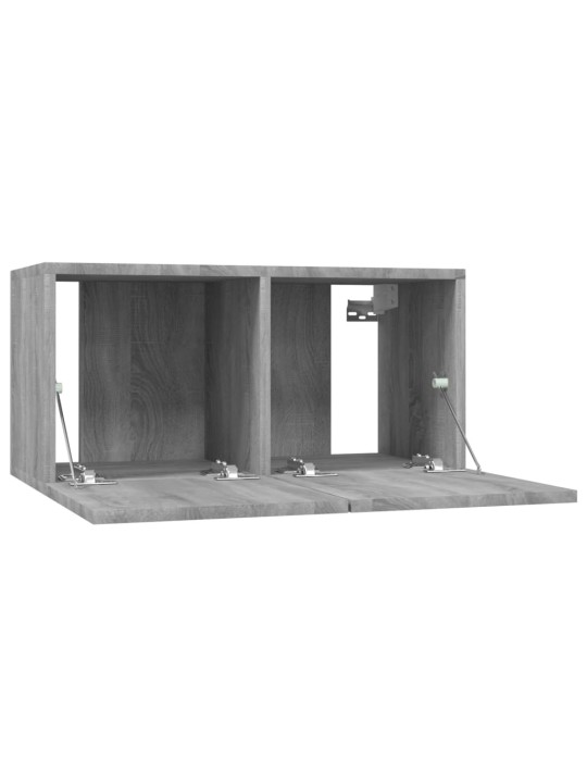 Seina telerikapp, hall sonoma tamm, 3 tk, 60x30x30 cm tehispuit