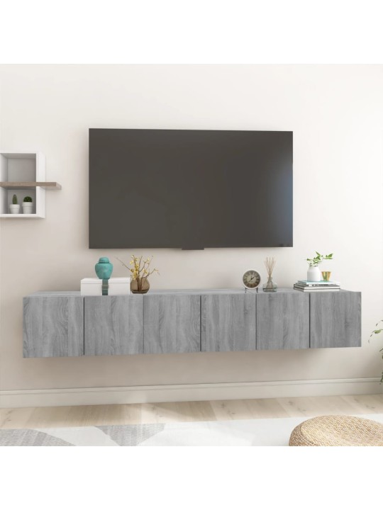 Seina telerikapp, hall sonoma tamm, 3 tk, 60x30x30 cm tehispuit