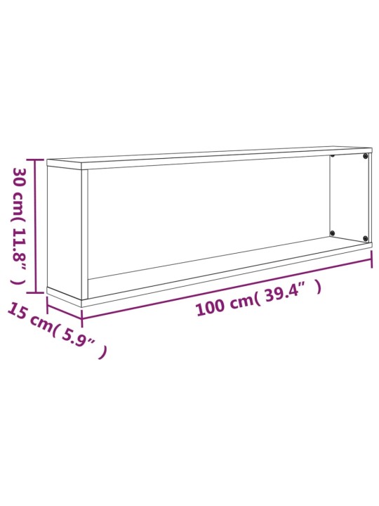 SEINA KUUBIKRIIULID, 4, SUITSUTATUD TAMM 100X15X30 CM TEHISPUIT