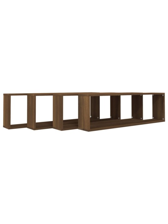 SEINA KUUBIKRIIULID 4 TK, PRUUN TAMM, 100X15X30 CM, TEHISPUIT