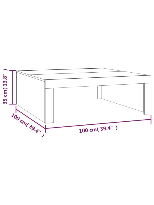 Kohvilaud, pruun tamm, 100 x 100 x 35 cm, tehispuit