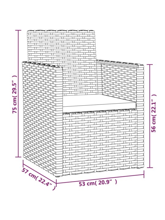 4-osaline aiamööblikomplekt patjadega, polürotang, hall