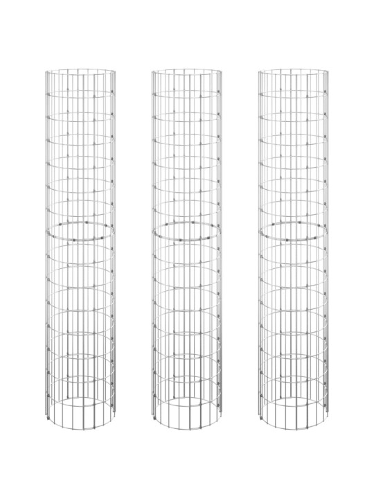 Ringikujulised gabioon taimelavad 3tk tsingitud teras ø30x150cm