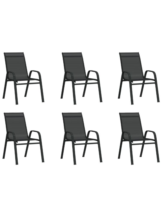 7-osaline aiamööbli komplekt, must