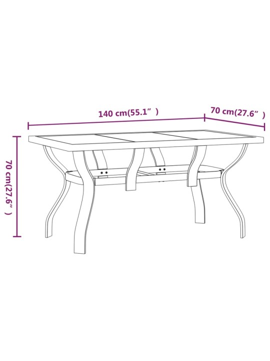 7-osaline aiamööbli komplekt, must