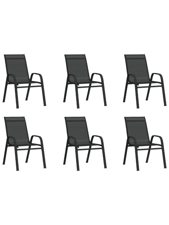 7-osaline aiamööbli komplekt, must