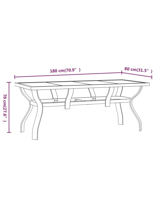 7-osaline aiamööbli komplekt, must