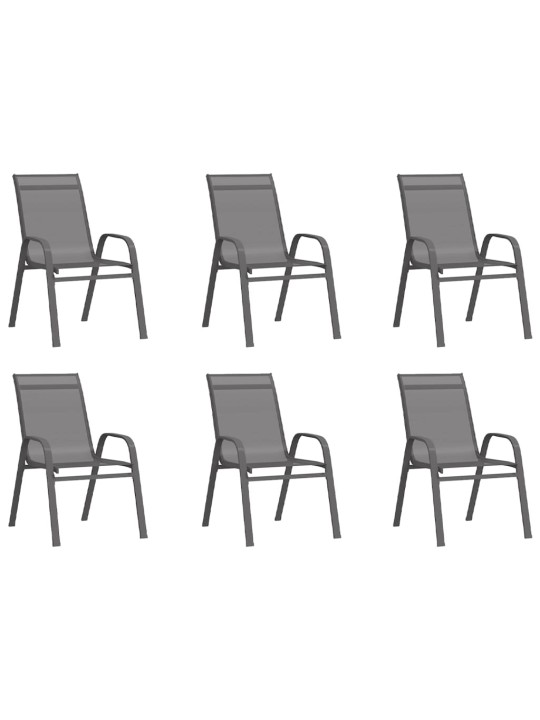 7-osaline aiamööblikomplekt, hall ja must