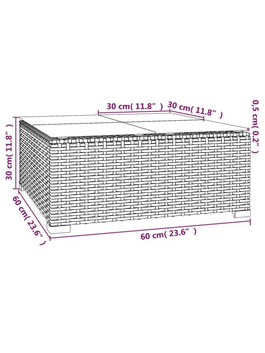 5-osaline aiamööbli komplekt patjadega, polürotang, hall