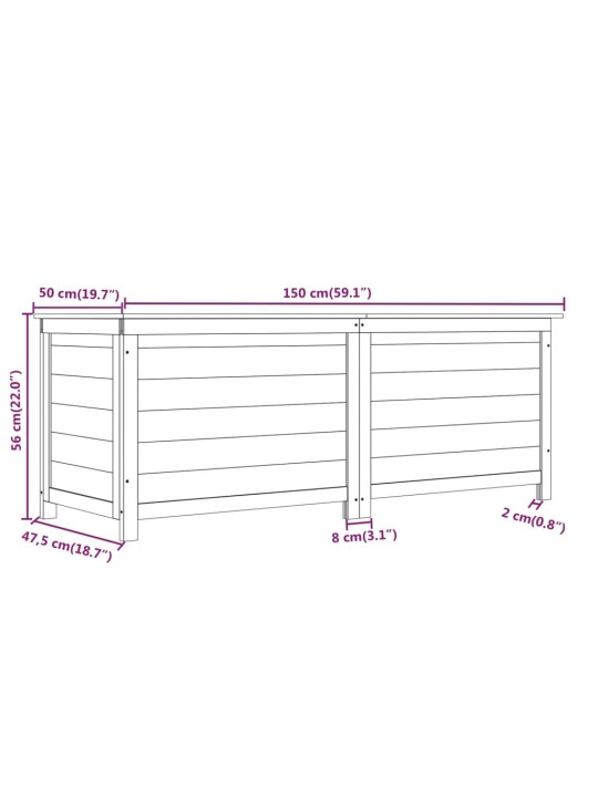 Aia padjakast 150x50x56 cm nulupuit