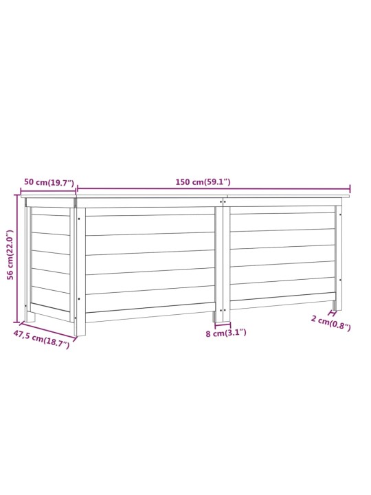 Aia padjakast, pruun 150x50x56 cm nulupuit