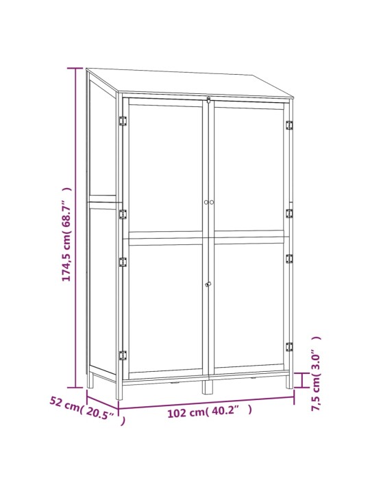 Aiakuur, antratsiithall 102x52x174,5 cm nulupuit