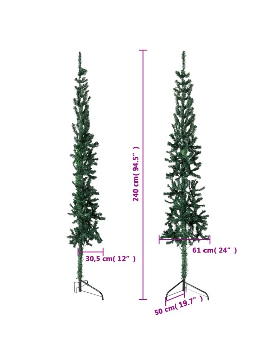 Kitsas poolik kunstkuusk alusega, roheline, 240 cm