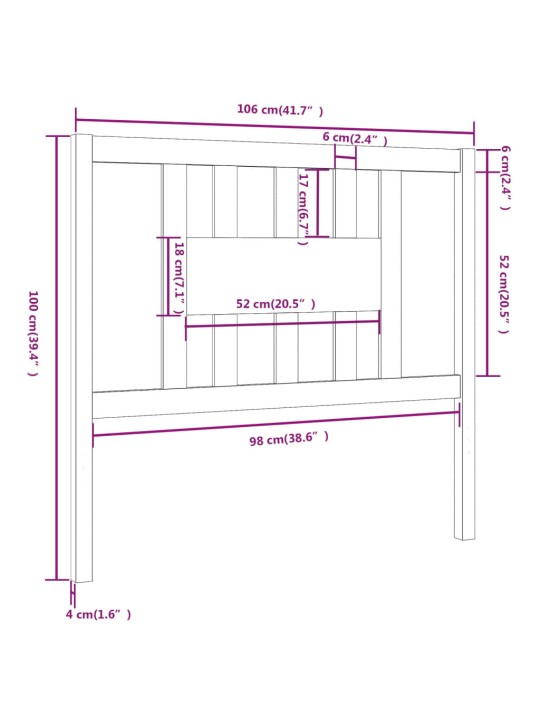 Voodipeats, hall, 106 x 4 x 100 cm, männipuit