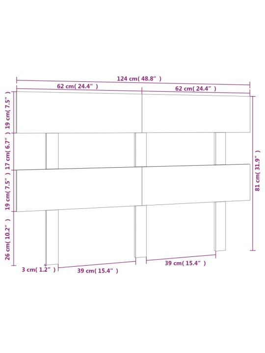 Voodipeats, hall, 124x3x81 cm, männipuit