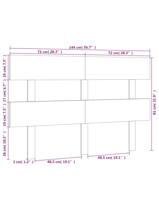 Voodipeats, hall, 144x3x81 cm, männipuit