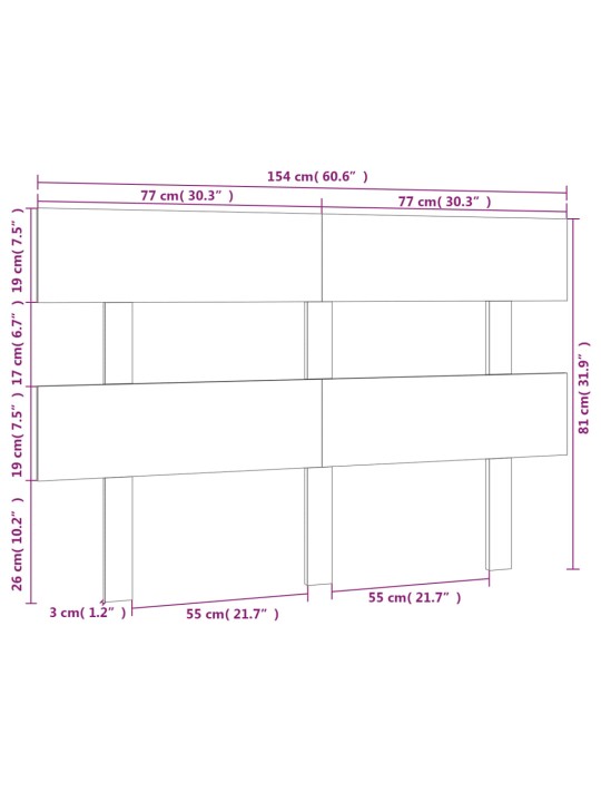 Voodipeats, hall, 154x3x81 cm, männipuit