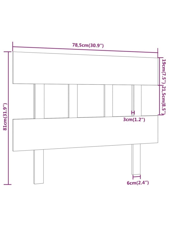 Voodipeats, hall, 78,5x3x81 cm, männipuit