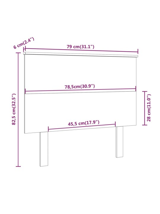 Voodipeats, hall 79x6x82,5 cm männipuit