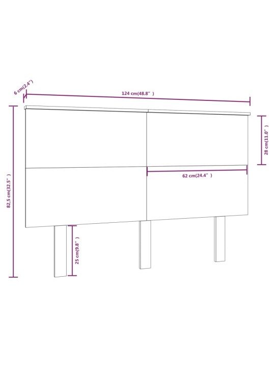 Voodipeats, hall, 124x6x82,5 cm, männipuit